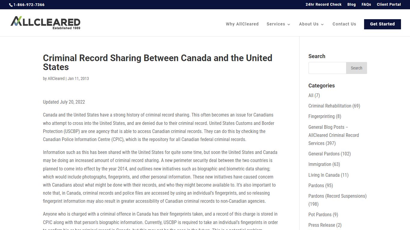 Criminal Record Sharing Between Canada and the United ...